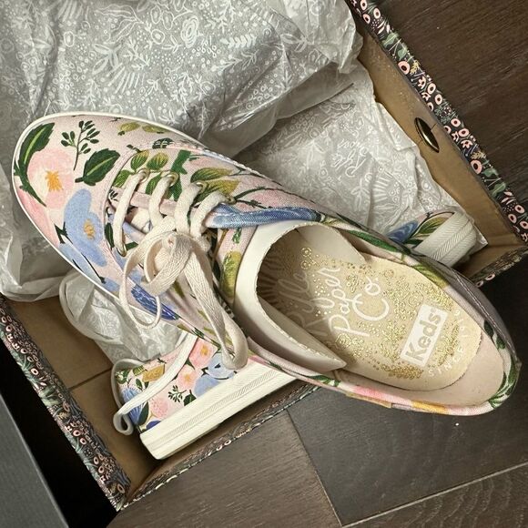 NIB Rifle Paper Co. x Keds pink floral tennis shoes. - Picture 5 of 16